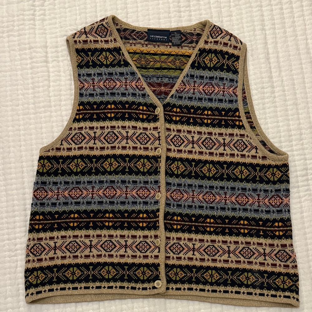 Vintage Multicolor Knit Vest